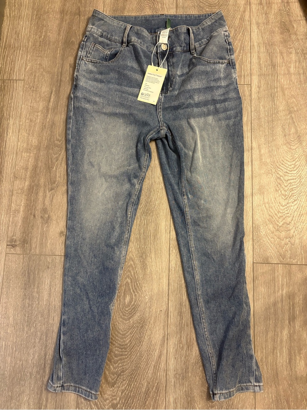 HALARA Women's Skinny Mid-Blue Stretch Jeans